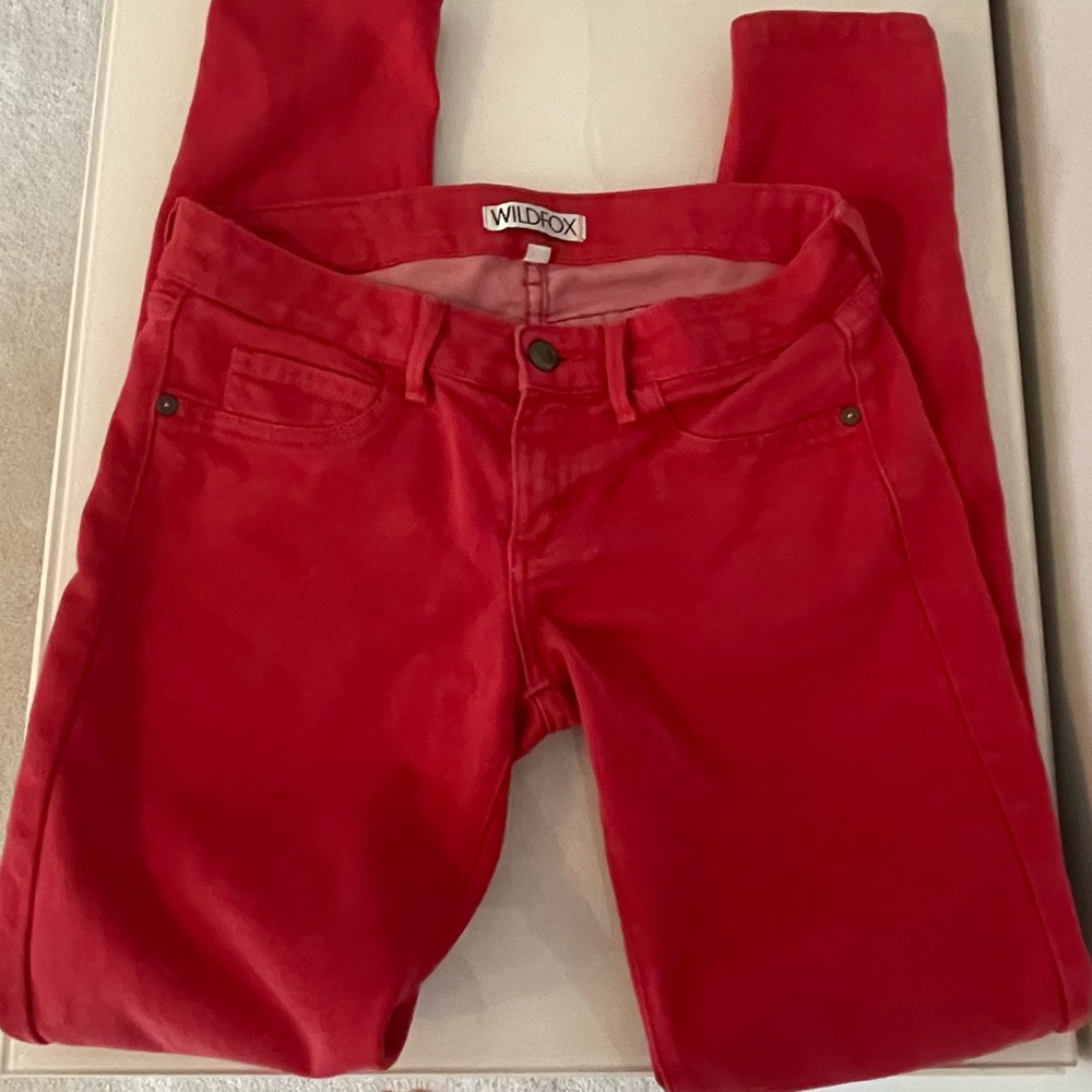 Wildfox skinny jeans jeggings red size 26